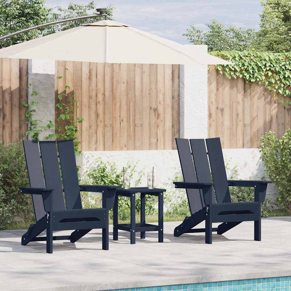 Puutarhan loungahuonekalut 3 pcs Laivastonsininen