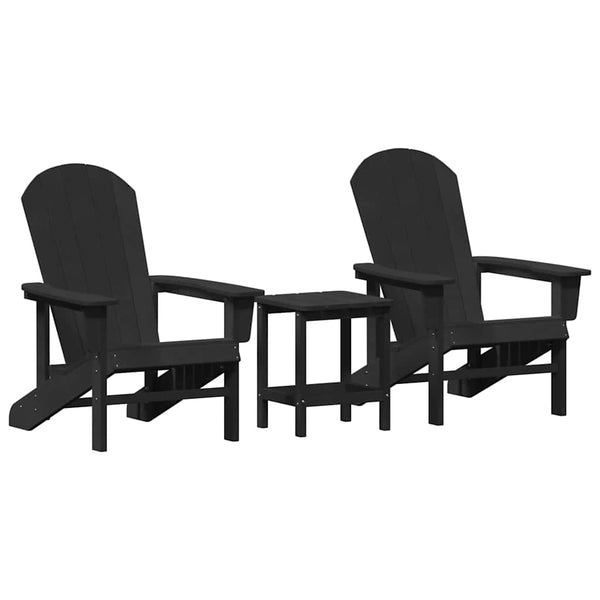 Puutarhan Tuoli 3 pcs Musta Polyeteeni