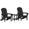 Puutarhan Tuoli 3 pcs Musta Polyeteeni