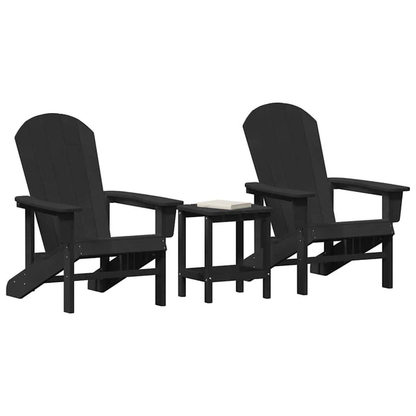 Puutarhan Tuoli 3 pcs Musta Polyeteeni