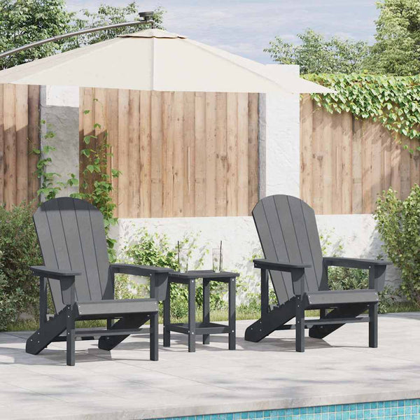 Puutarhan Tuoli 3 pcs Vaaleanharmaa Polyeteeni