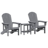 Puutarhan Tuoli 3 pcs Vaaleanharmaa Polyeteeni