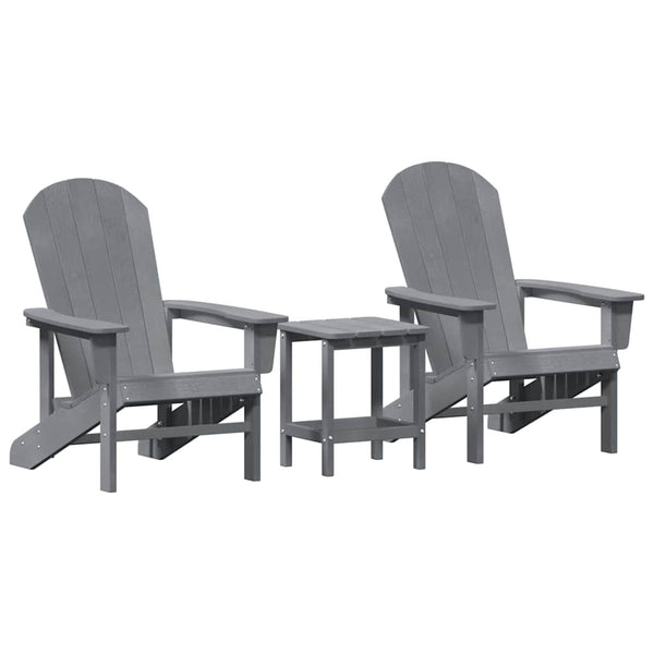 Puutarhan Tuoli 3 pcs Vaaleanharmaa Polyeteeni