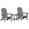 Puutarhan Tuoli 3 pcs Vaaleanharmaa Polyeteeni