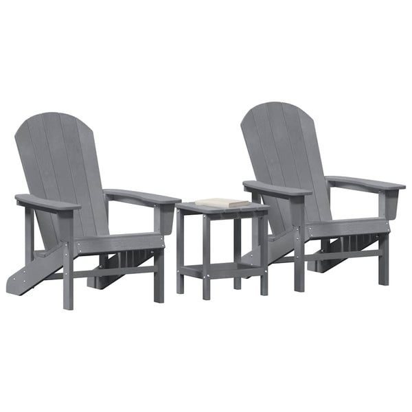 Puutarhan Tuoli 3 pcs Vaaleanharmaa Polyeteeni