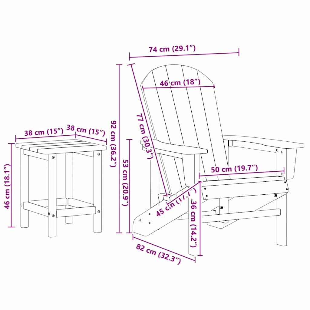 Puutarhan Tuoli 3 pcs Vaaleanharmaa Polyeteeni