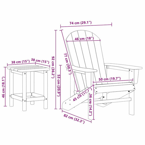 Puutarhan Tuoli 3 pcs Vaaleanharmaa Polyeteeni