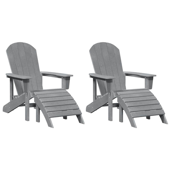 Puutarhan Tuoli 2 pcs Vaaleanharmaa 83 x 74 x 92 cm Polyeteeni