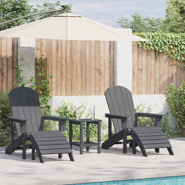 Puutarhan Tuoli 3 pcs Vaaleanharmaa Polyeteeni