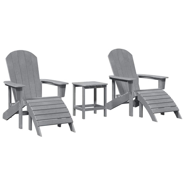 Puutarhan Tuoli 3 pcs Vaaleanharmaa Polyeteeni