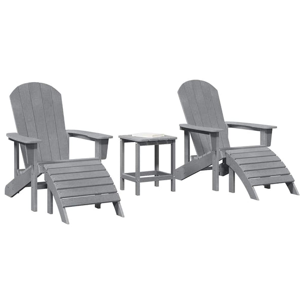 Puutarhan Tuoli 3 pcs Vaaleanharmaa Polyeteeni