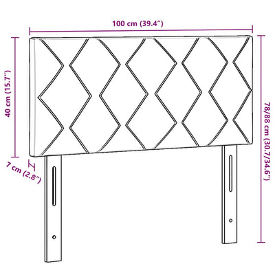 Harmaanruskea kangaspääty geometrinen päätyllä Amedeu 100cm (kangas)