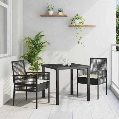 Musta puutarhan tuoli Tachea 53x60x85cm (2 pcs polyrottinki)