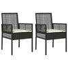 Musta puutarhan tuoli Tachea 53x60x85cm (2 pcs polyrottinki)