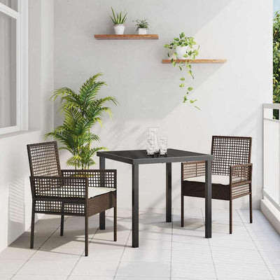 Ruskea puutarhan tuoli Livior 53x60x85cm (2 pcs polyrottinki)