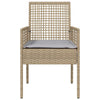 Beige puutarhan tuoli Simonca 53x60x85cm (2 pcs polyrottinki)