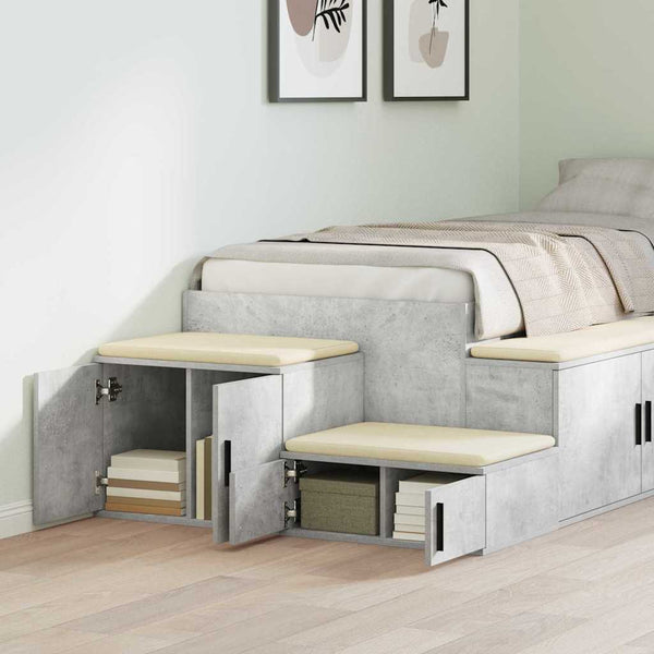 Säilytyskaappi Betoninharmaa 103 x 41 x 40 cm Tekninen puu