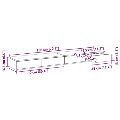 Sängynaluslaatikot Ahouva 180x36.5x16.5cm (puinen)