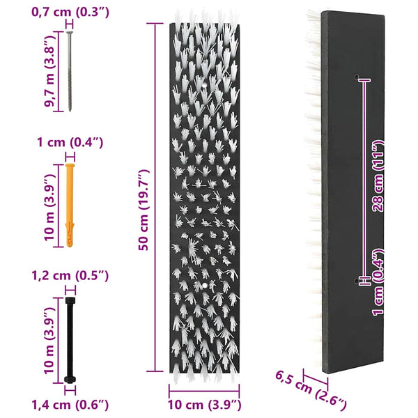 Härkäharjat Musta ja Valkoinen 50 x 10 x 6,5 cm PP