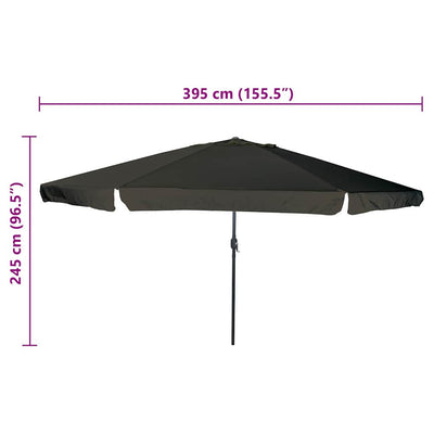 Puutarhavarjo Musta 395 x 395 x 245 cm Polyesteri ja teräs
