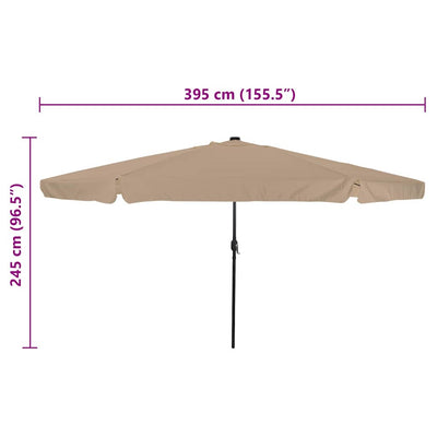 Puutarhavarjo LED -nauhavalot Taupe ja Musta 395 x 395 x 245 cm