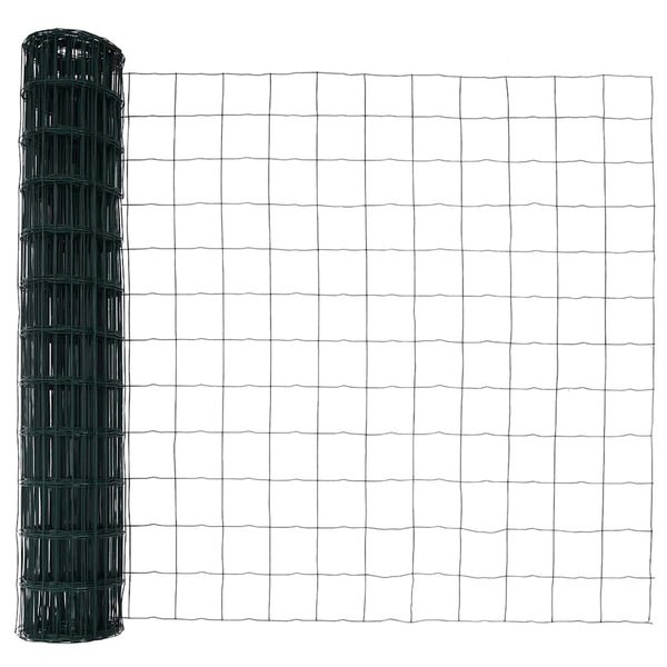 Euroaita 1,4 x 10 m PVC-pintainen rauta Vihreä