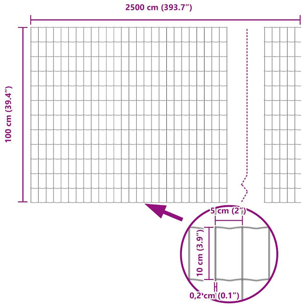 Euroaita 1 x 25 m PVC-pintainen rauta Vihreä