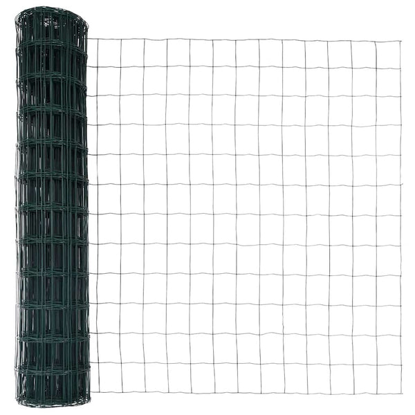 Euroaita 1 x 25 m PVC-pintainen rauta Vihreä