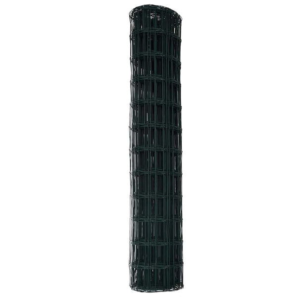 Euroaita 1 x 25 m PVC-pintainen rauta Vihreä