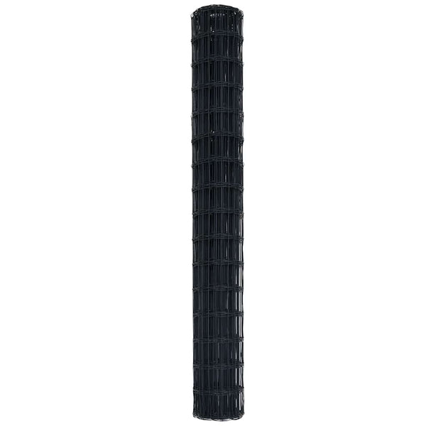 Euroaita 1,5 x 10 m PVC-pintainen rauta Harmaa