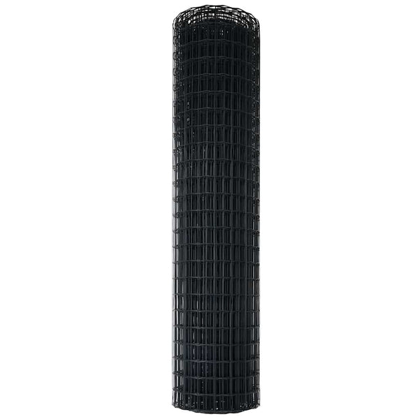Euroaita 1 x 25 m PVC-pintainen rauta Harmaa