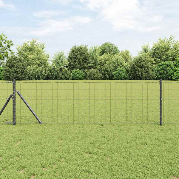 Euroaita 0,8 x 25 m PVC-pintainen rauta Harmaa