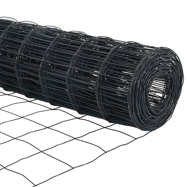 Euroaita 0,6 x 50 m PVC-pintainen rauta Harmaa