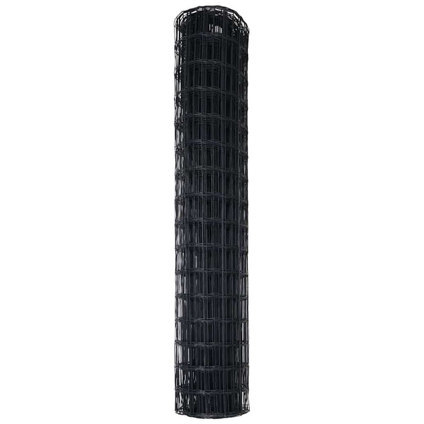 Euroaita 1,4 x 10 m PVC-pintainen rauta Harmaa
