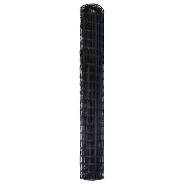 Euroaita 1,6 x 10 m PVC-pintainen rauta Musta