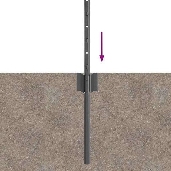 Upotettu aitausapaja 22 kpl Harmaa 120 cm Jauhemaalattu Teräs