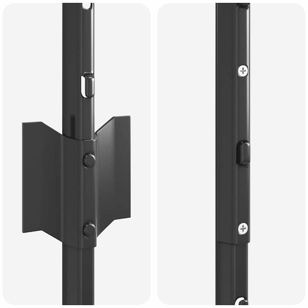 Upotettu aitausapaja 44 kpl Harmaa 200 cm Jauhemaalattu Teräs