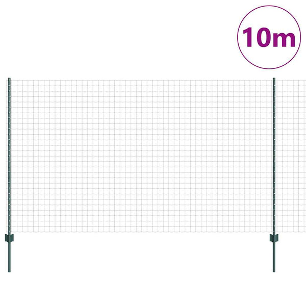 Euroaita with Post 10 x 1,4 m PVC-pinnoitettu teräs Vihreä