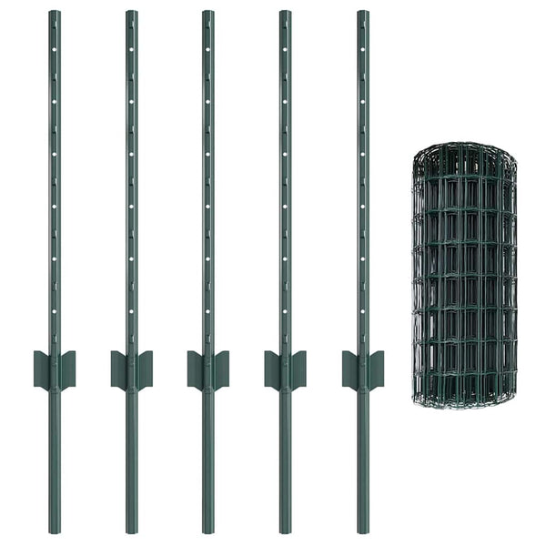 Euroaita with Post 10 x 0,6 m PVC-pinnoitettu teräs Vihreä