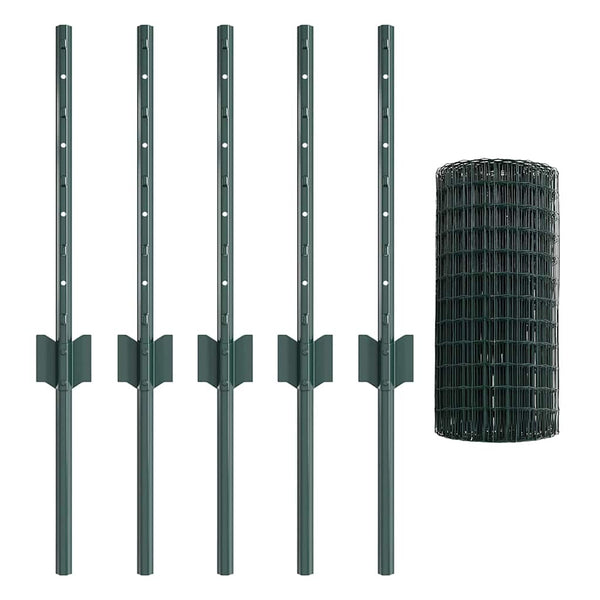 Euroaita with Post 10 x 0,4 m PVC-pinnoitettu teräs Vihreä