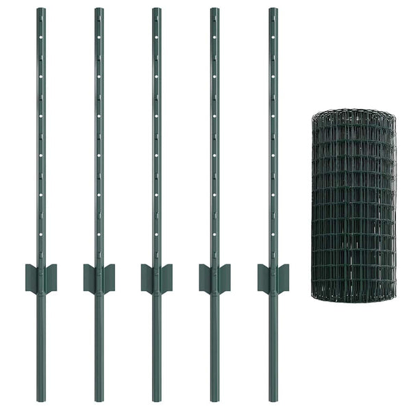 Euroaita with Post 10 x 0,6 m PVC-pinnoitettu teräs Vihreä