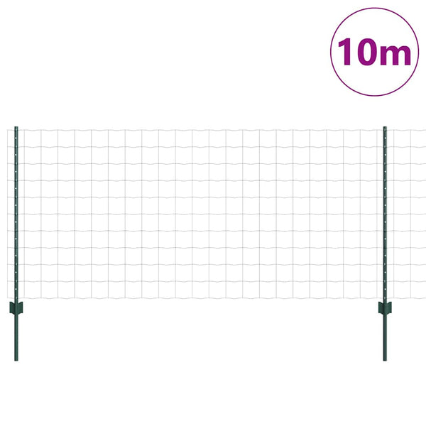 Euroaita with Post 10 x 1 m PVC-pinnoitettu teräs Vihreä Verkko