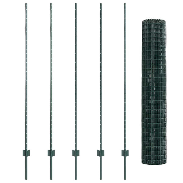 Euroaita with Post 10 x 1,6 m PVC-pinnoitettu teräs Vihreä