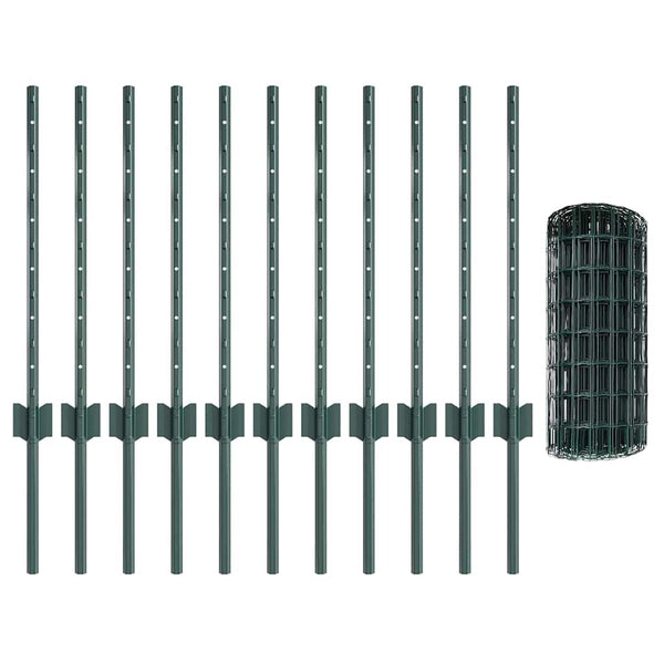 Euroaita with Post 25 x 0,6 m PVC-pinnoitettu teräs Vihreä
