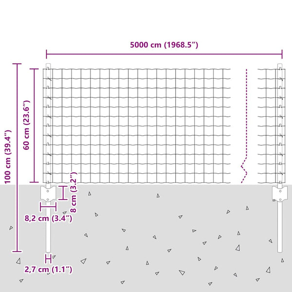 Euroaita with Post 50 x 0,6 m PVC-pinnoitettu teräs Vihreä