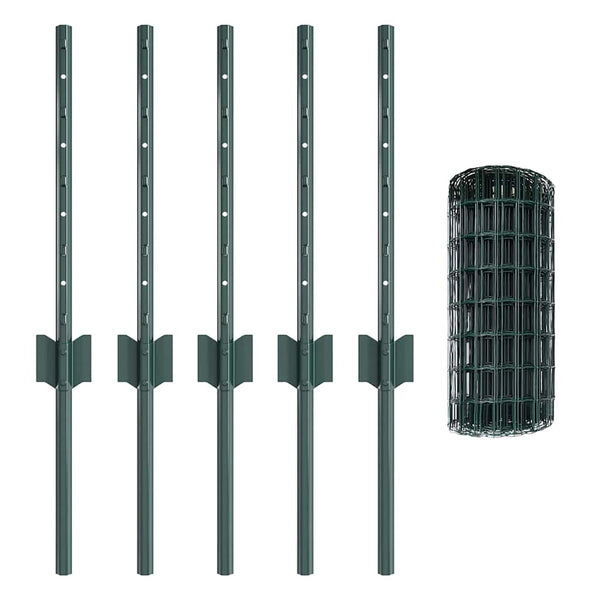 Euroaita with Post 10 x 0,4 m PVC-pinnoitettu teräs Vihreä