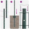 Euroaita with Post 10 x 1 m PVC-pinnoitettu teräs Vihreä Verkko