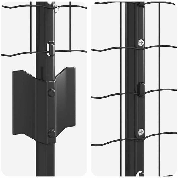 Euroaita with Post 10 x 1 m PVC-pinnoitettu teräs Harmaa Verkko