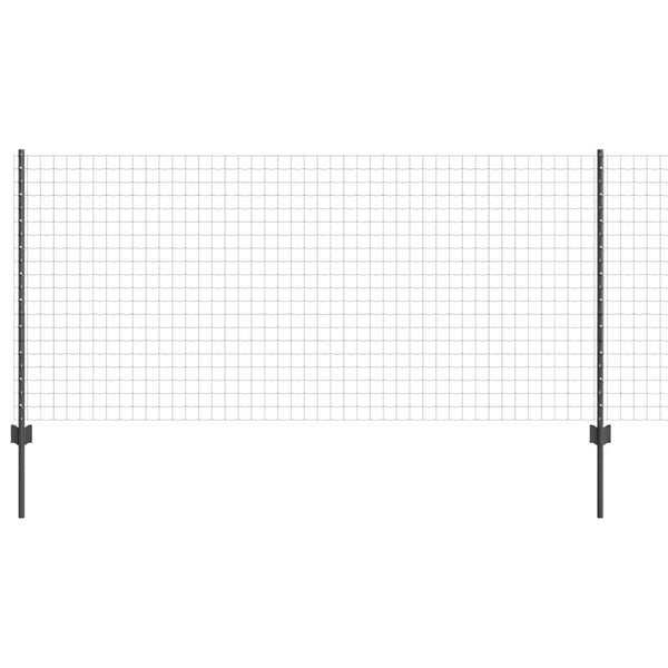 Euroaita with Post 10 x 1 m PVC-pinnoitettu teräs Harmaa Verkko