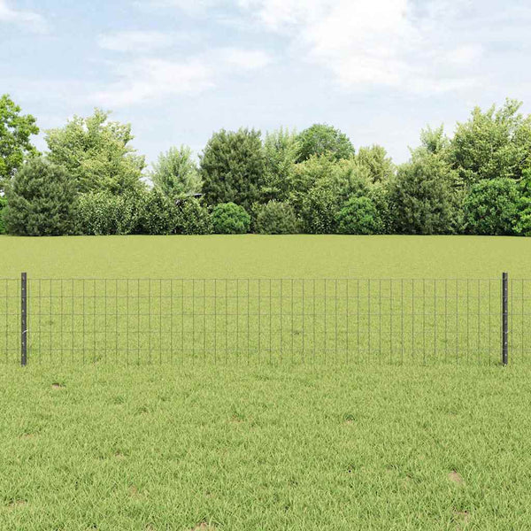 Euroaita with Post 10 x 0,4 m PVC-pinnoitettu teräs Harmaa